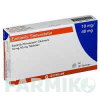 ЕЗЕТИМІБ (EZETIMIB) 10 мг/40 мг таблетки 30 шт - Симвастатин, Езетиміб GLENMARK