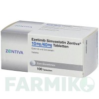 ЭЗЕТИМИБ (EZETIMIB) 10 мг/40 мг таблетки 100 шт - Симвастатин, Эзетимиб ZENTIVA