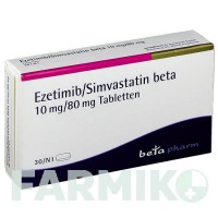 ЭЗЕТИМИБ (EZETIMIB) 10 мг/80 мг таблетки 30 шт - Симвастатин, Эзетимиб BETAPHARM