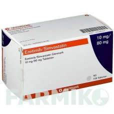 ЕЗЕТИМІБ (EZETIMIB) 10 мг/80 мг таблетки 100 шт - Симвастатин, Езетиміб GLENMARK