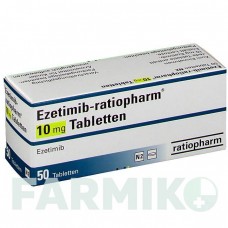 ЕЗЕТИМІБ (EZETIMIB) 10 мг таблетки 50 шт - Езетиміб RATIOPHARM