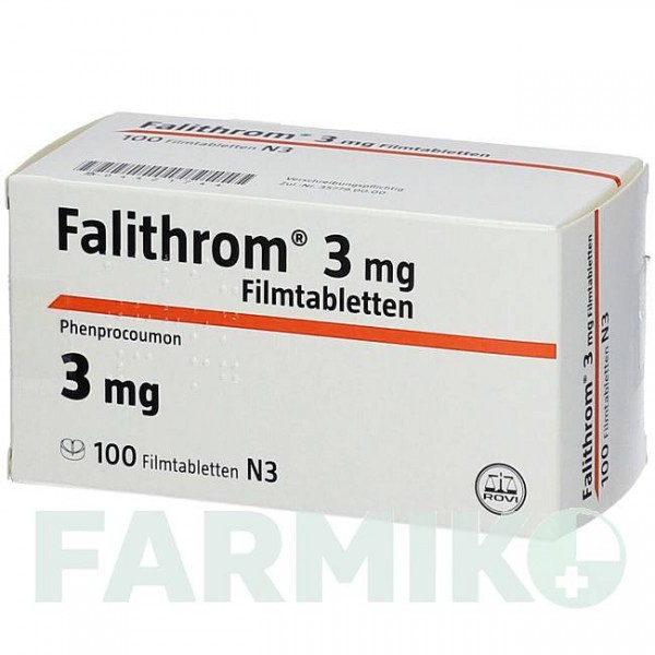 ФАЛІТРОМ (FALITHROM) 3 мг таблетки 100 шт - Фенпрокумон ROVI