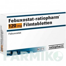 ФЕБУКСОСТАТ (FEBUXOSTAT) 120 мг таблетки 28 шт - Фебуксостат RATIOPHARM