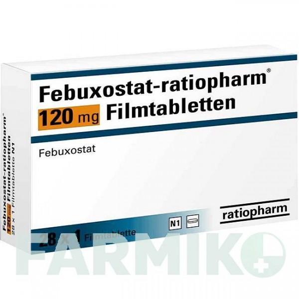 ФЕБУКСОСТАТ (FEBUXOSTAT) 120 мг таблетки 28 шт - Фебуксостат RATIOPHARM