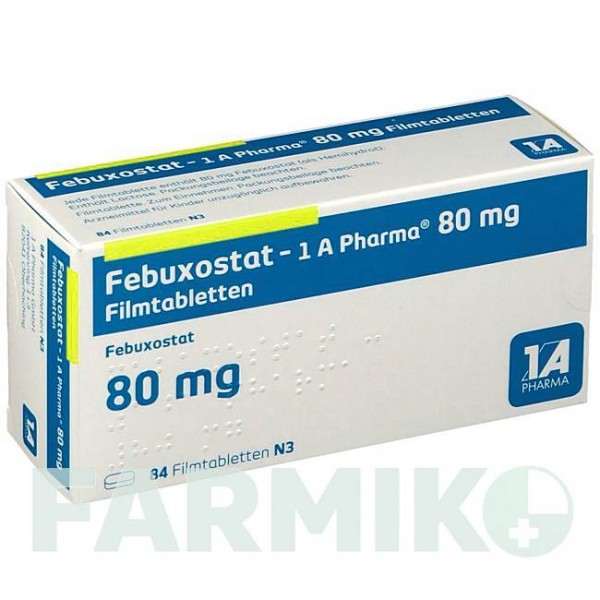 ФЕБУКСОСТАТ (FEBUXOSTAT) 80 мг таблетки 84 шт - Фебуксостат 1 A PHARMA