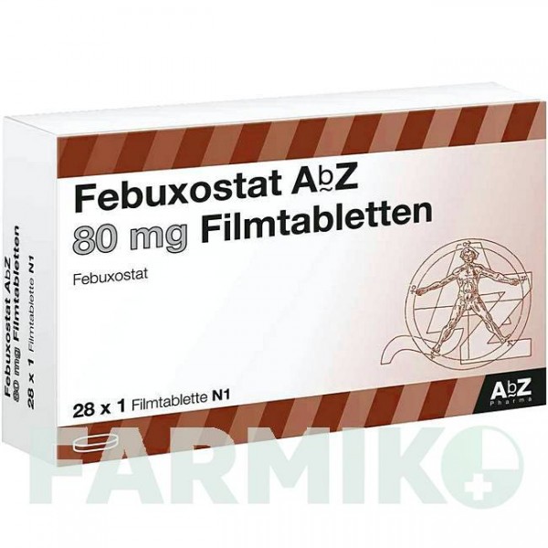 ФЕБУКСОСТАТ (FEBUXOSTAT) 80 мг таблетки 28 шт - Фебуксостат ABZ PHARMA