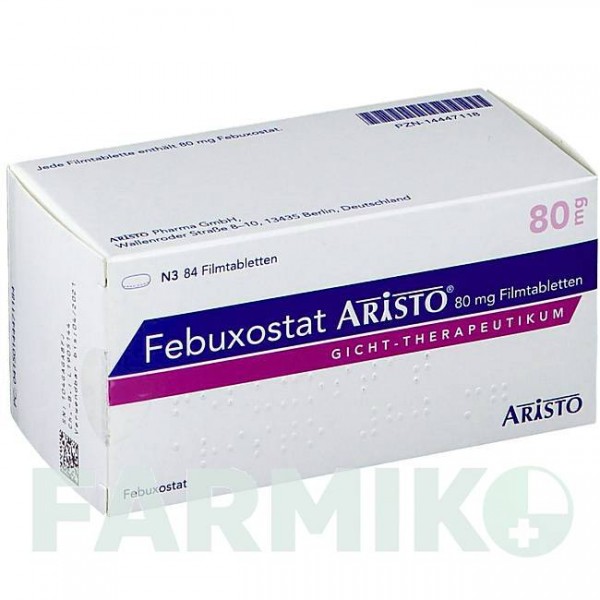 ФЕБУКСОСТАТ (FEBUXOSTAT) 80 мг таблетки 84 шт - Фебуксостат ARISTO PHARMA