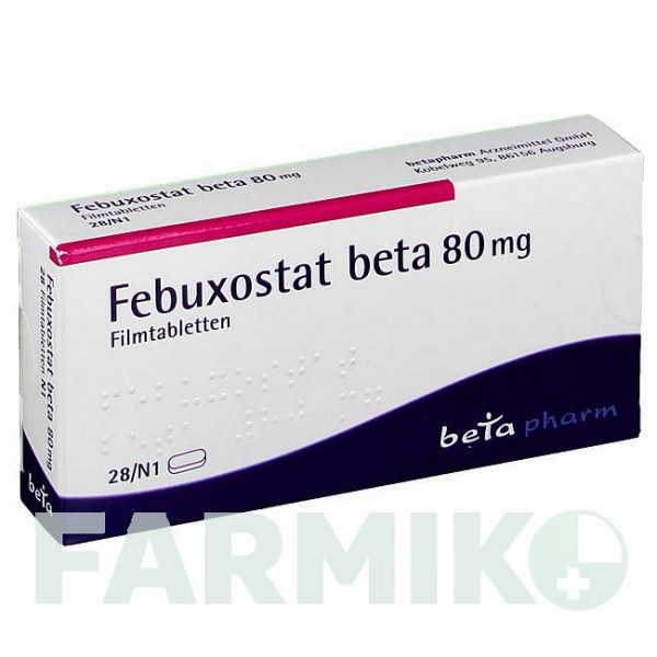 ФЕБУКСОСТАТ (FEBUXOSTAT) 80 мг таблетки 28 шт - Фебуксостат BETAPHARM