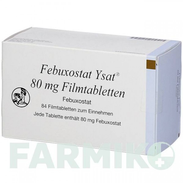 ФЕБУКСОСТАТ (FEBUXOSTAT) 80 мг таблетки 84 шт - Фебуксостат JOHANNES BURGER YSATFABRIK