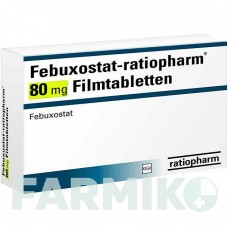 ФЕБУКСОСТАТ (FEBUXOSTAT) 80 мг таблетки 84 шт - Фебуксостат RATIOPHARM