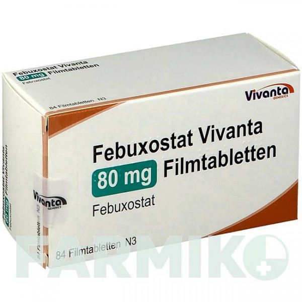 ФЕБУКСОСТАТ (FEBUXOSTAT) 80 мг таблетки 84 шт - Фебуксостат VIVANTA GENERICS