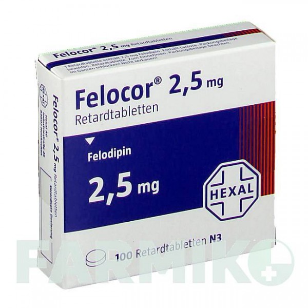 ФЕЛОКОР (FELOCOR) 2,5 мг таблетки 100 шт - Фелодипин HEXAL