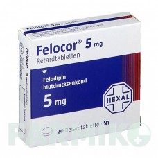 ФЕЛОКОР (FELOCOR) 5 мг таблетки 20 шт - Фелодипин HEXAL