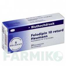 ФЕЛОДИПИН (FELODIPIN) 10 мг таблетки 20 шт - Фелодипин HEUMANN PHARMA