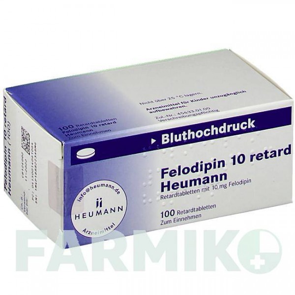 ФЕЛОДИПІН (FELODIPIN) 10 мг таблетки 100 шт - Фелодипін HEUMANN PHARMA