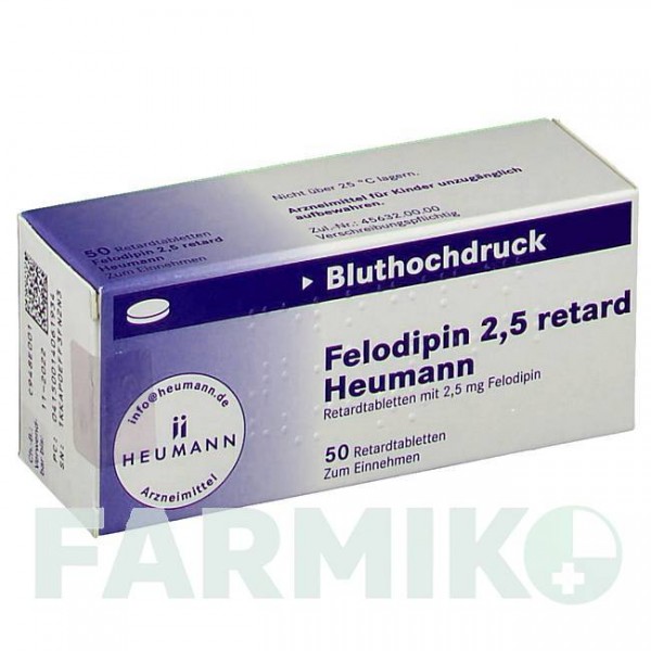 ФЕЛОДИПІН (FELODIPIN) 2,5 мг таблетки 50 шт - Фелодипін HEUMANN PHARMA