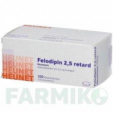 ФЕЛОДИПІН (FELODIPIN) 2,5 мг таблетки 100 шт - Фелодипін HEUNET PHARMA