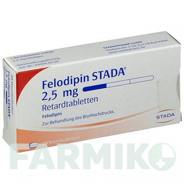 ФЕЛОДИПІН (FELODIPIN) 2,5 мг таблетки 20 шт - Фелодипін STADAPHARM