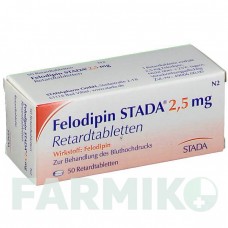 ФЕЛОДИПИН (FELODIPIN) 2,5 мг таблетки 50 шт - Фелодипин STADAPHARM