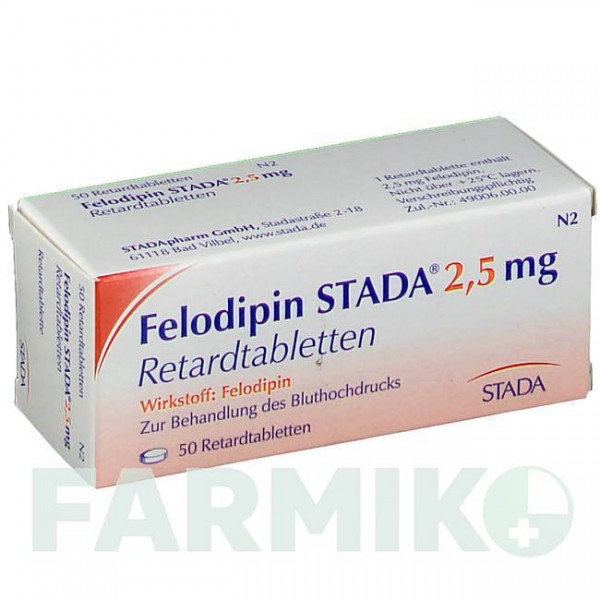 ФЕЛОДИПИН (FELODIPIN) 2,5 мг таблетки 50 шт - Фелодипин STADAPHARM