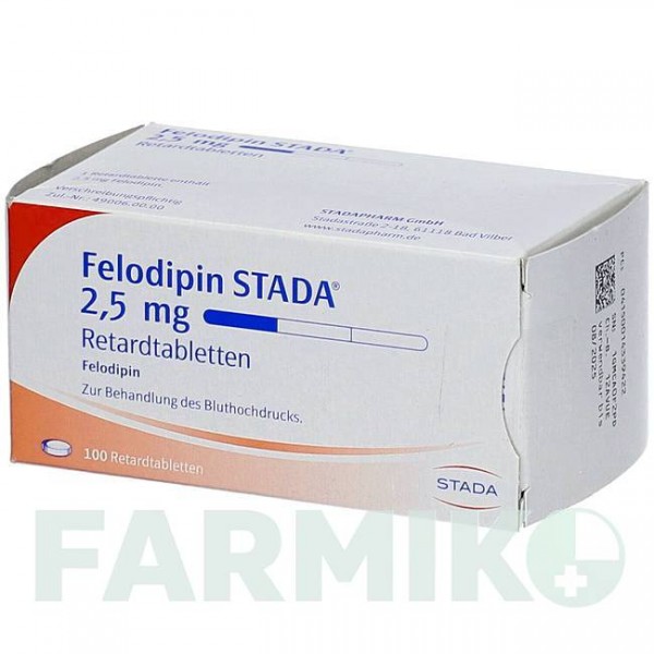 ФЕЛОДИПІН (FELODIPIN) 2,5 мг таблетки 100 шт - Фелодипін STADAPHARM