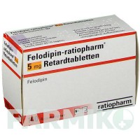 ФЕЛОДИПИН (FELODIPIN) 5 мг таблетки 100 шт - Фелодипин RATIOPHARM