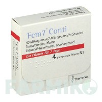 ФЕМ7 (FEM7) 50 мкг/7 мкг/24 год пластир 4 шт - Левоноргестрел, Естроген THERAMEX