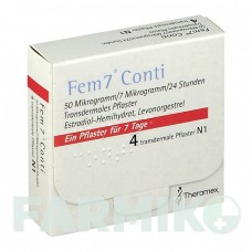 ФЕМ7 (FEM7) 50 мкг/7 мкг/24 ч пластырь 4 шт - Левоноргестрел, Эстроген THERAMEX