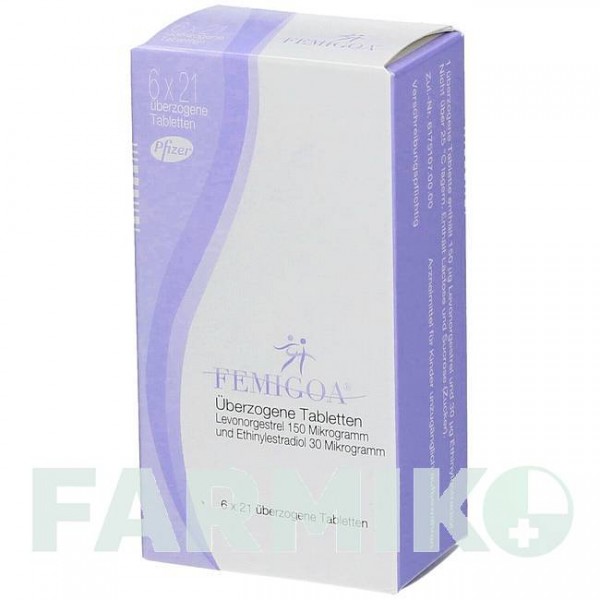 ФЕМИГОА (FEMIGOA) таблетки 6x21 шт - Левоноргестрел, Этинилэстрадиол PFIZER