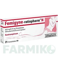 ФЕМІГІН (FEMIGYNE) таблетки 21 шт - Левоноргестрел, Етинілестрадіол RATIOPHARM