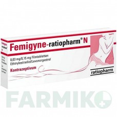 ФЕМИГИН (FEMIGYNE) таблетки 3x21 шт - Левоноргестрел, Этинилэстрадиол RATIOPHARM