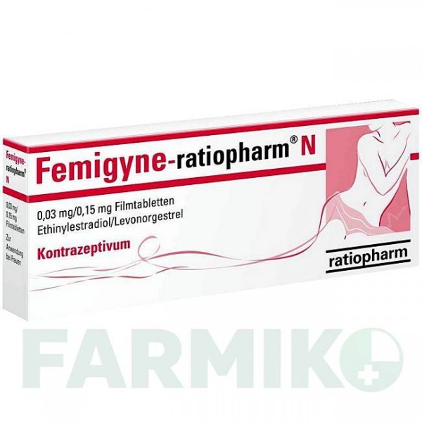 ФЕМИГИН (FEMIGYNE) таблетки 3x21 шт - Левоноргестрел, Этинилэстрадиол RATIOPHARM