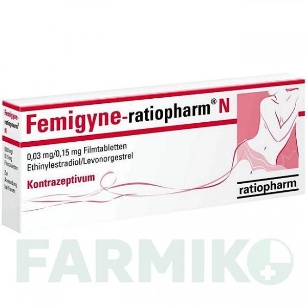 ФЕМИГИН (FEMIGYNE) таблетки 6x21 шт - Левоноргестрел, Этинилэстрадиол RATIOPHARM