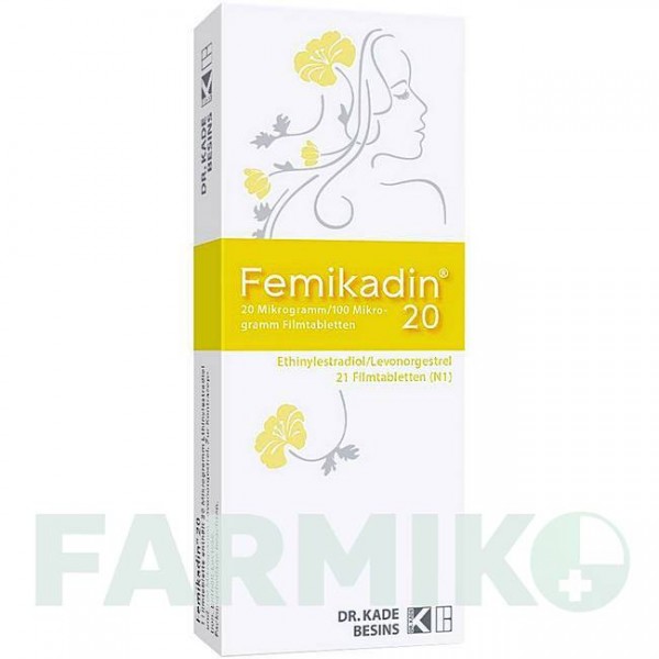 ФЕМИКАДИН (FEMIKADIN) 20 таблетки 1x21 шт - Левоноргестрел, Этинилэстрадиол BESINS HEALTHCARE