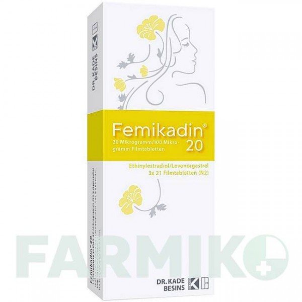 ФЕМИКАДИН (FEMIKADIN) 20 таблетки 3x21 шт - Левоноргестрел, Этинилэстрадиол BESINS HEALTHCARE