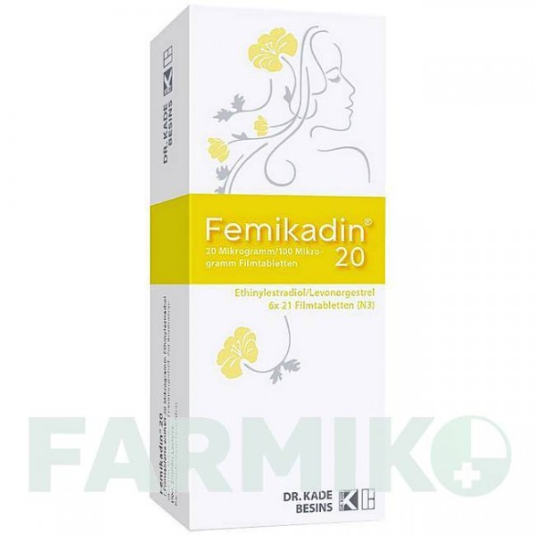 ФЕМИКАДИН (FEMIKADIN) 20 таблетки 6x21 шт - Левоноргестрел, Этинилэстрадиол BESINS HEALTHCARE