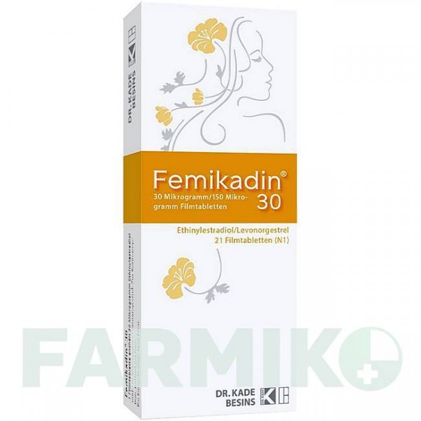 ФЕМИКАДИН (FEMIKADIN) 30 таблетки 1x21 шт - Левоноргестрел, Этинилэстрадиол BESINS HEALTHCARE