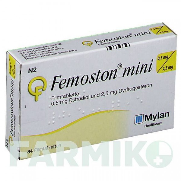 ФЕМОСТОН (FEMOSTON) 0,5 мг/2,5 мг таблетки 84 шт - Дидрогестерон, Эстроген VIATRIS