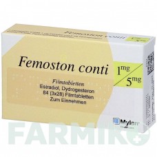 ФЕМОСТОН (FEMOSTON) 1 мг/5 мг таблетки 84 шт - Дидрогестерон, Эстроген ACA MULLER-ADAG PHARMA