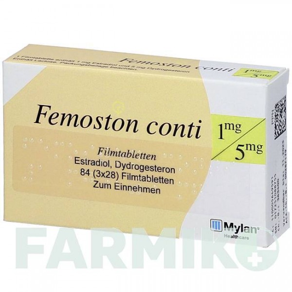ФЕМОСТОН (FEMOSTON) 1 мг/5 мг таблетки 84 шт - Дидрогестерон, Эстроген ACA MULLER-ADAG PHARMA