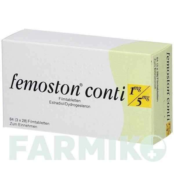 ФЕМОСТОН (FEMOSTON) 1 мг/5 мг таблетки 84 шт - Дидрогестерон, Эстроген AXICORP PHARMA