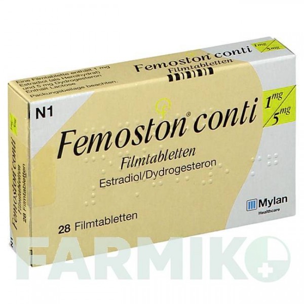 ФЕМОСТОН (FEMOSTON) 1 мг/5 мг таблетки 28 шт - Дидрогестерон, Эстроген VIATRIS