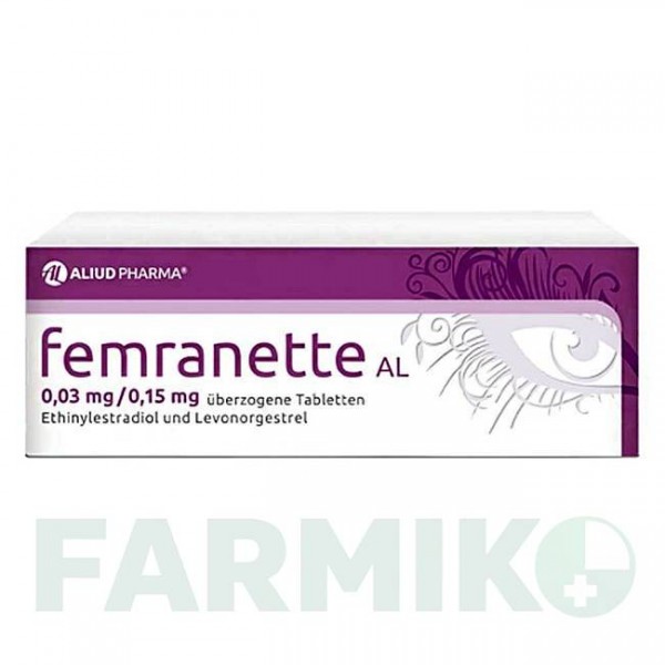 ФЕМРАНЕТТ (FEMRANETTE) 0,03 мг/0,15 мг таблетки 6x21 шт - Левоноргестрел, Этинилэстрадиол ALIUD PHARMA