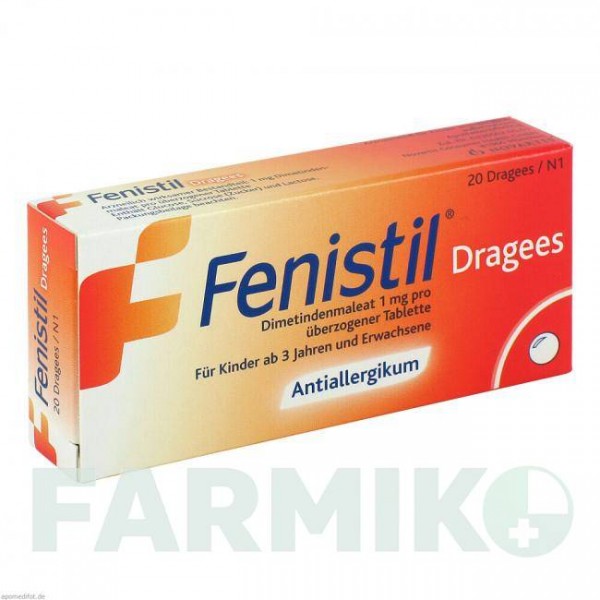 ФЕНИСТИЛ (FENISTIL) таблетки 20 шт - Диметинден GLAXOSMITHKLINE