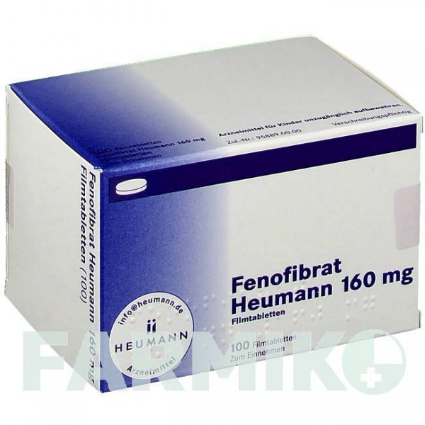 ФЕНОФІБРАТ (FENOFIBRAT) 160 мг таблетки 100 шт - Фенофібрат HEUMANN PHARMA