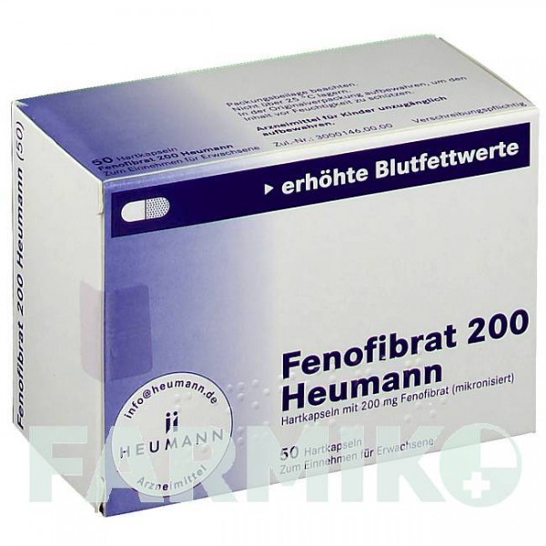 ФЕНОФІБРАТ (FENOFIBRAT) 200 капсули 50 шт - Фенофібрат HEUMANN PHARMA