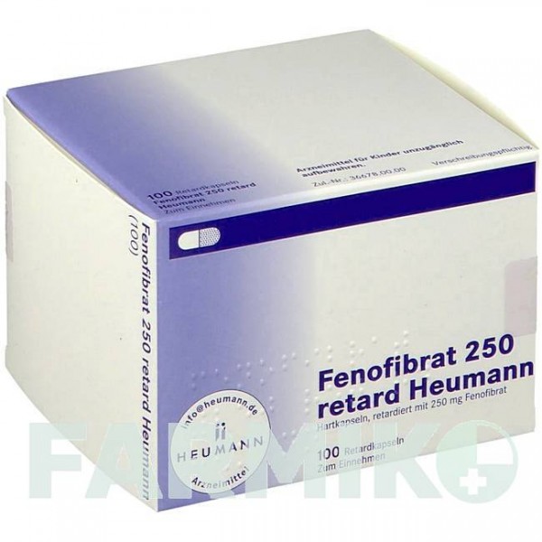 ФЕНОФИБРАТ (FENOFIBRAT) 250 капсулы 100 шт - Фенофибрат HEUMANN PHARMA