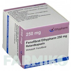 ФЕНОФИБРАТ (FENOFIBRAT) 250 мг капсулы 100 шт - Фенофибрат ETHYPHARM