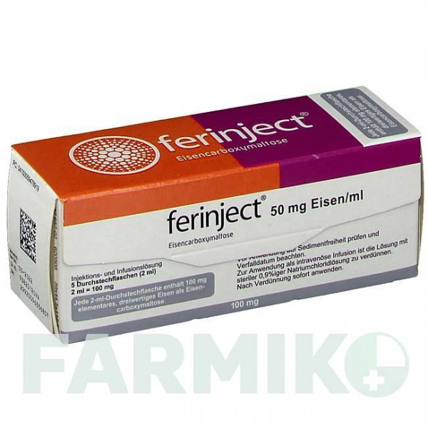 ФЕРИНЖЕКТ (FERINJECT) 50 мг мл розчин 5x2 мл - Залізо (III) полімальтозний гідроксид VIFOR
