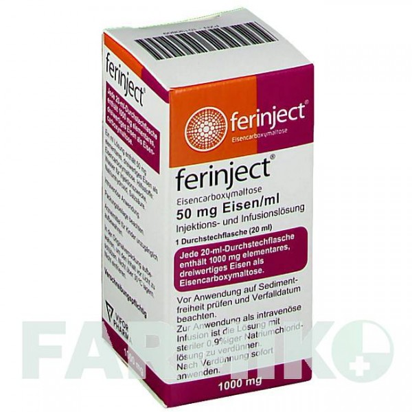 ФЕРИНЖЕКТ (FERINJECT) 50 мг мл раствор 1x20 мл - Железа (III) полимальтозный гидроксид VIFOR
